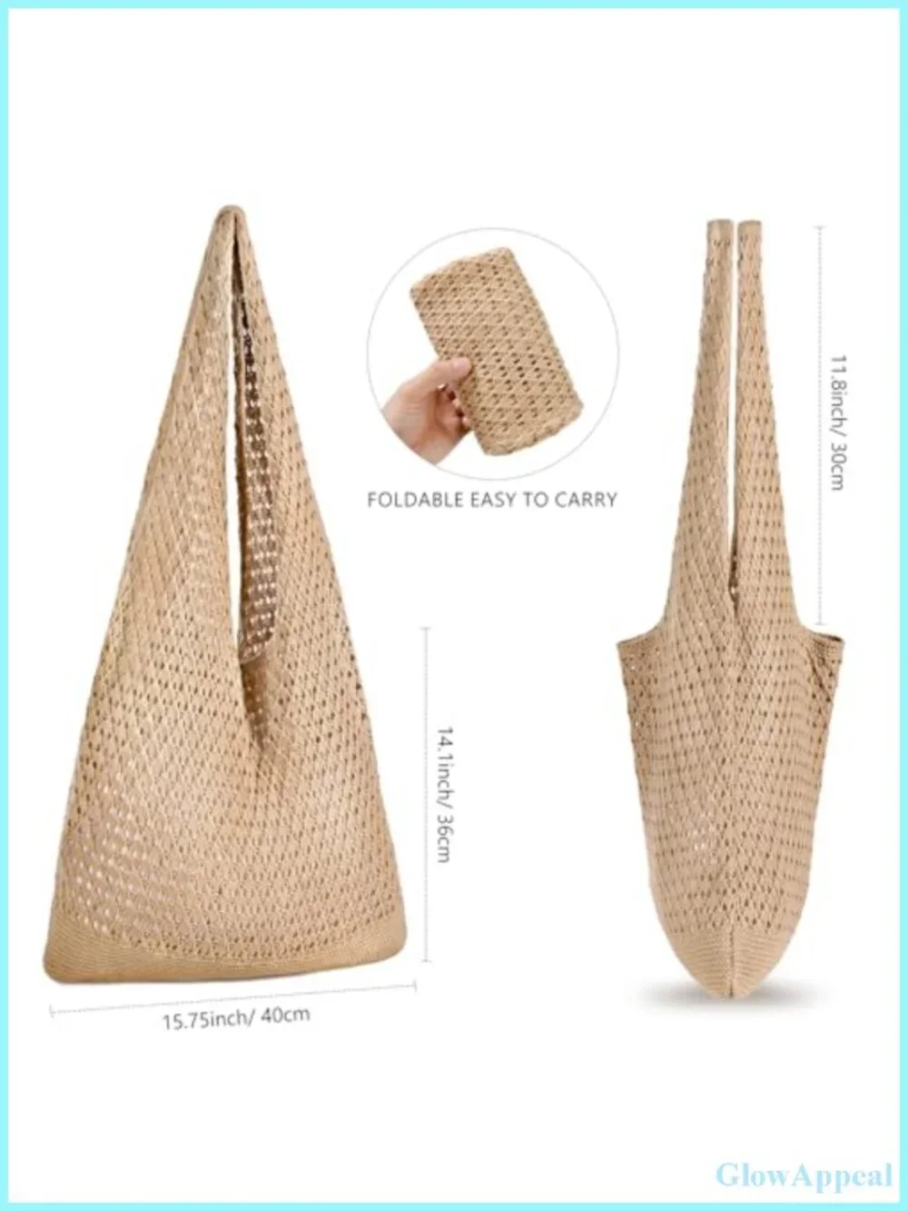 Crochet Mesh Tote Bag Beach Shoulder Shopping Handbag Women Summer